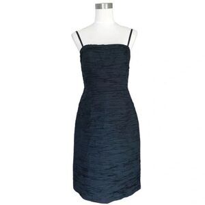Bcbgmaxazria Women's Ruched Sleeveless Fitted Mini‎ Dress Silk Black Size 0